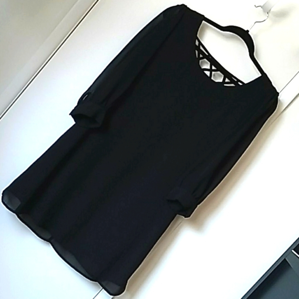 Little Black Dress - Chiffon with sheer sleeves